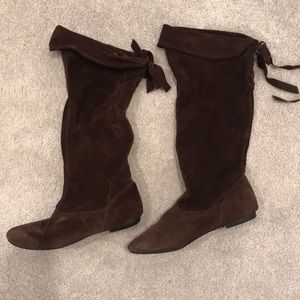 Steve Madden chocolate suede boots (never worn!)